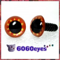 1 Pair Brown Copper Gold Hand Painted Safety Eyes Plastic eyes